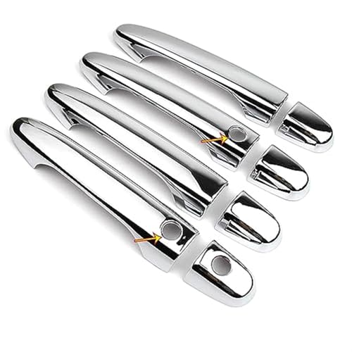 Pexorin For Civic, 2012 2013 2014 2015 2016 Chrom-Kohlefaser-Autotürgriffabdeckungen Zierleisten Styling-Zubehör Autotürgriffabdeckung(BLACK Silver 2 Buttons) von Pexorin