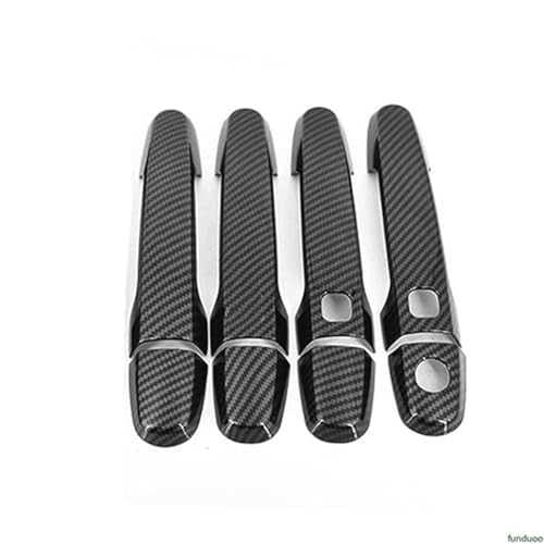 Pexorin For Hyundai, Santa Fe 2007 2008 2009 2010 2011 2012, Kohlefaser-Chrom-Autotürgriffabdeckung, Verkleidung, Styling-Zubehör Autotürgriffabdeckung(BLACK 2 Buttons) von Pexorin
