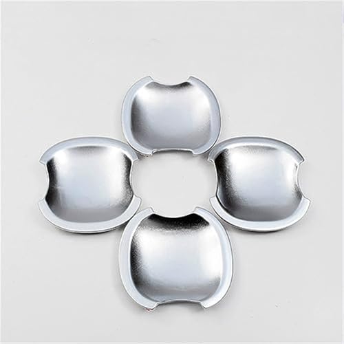 Pexorin For Nissan Qashqai J10 2007 2008 2009 2010 2011 2012 2013 Carbon Fiber Chrom Autotürgriffabdeckung Aufkleber Styling Zubehör Autotürgriffabdeckung(BLACK Silver Bowl) von Pexorin