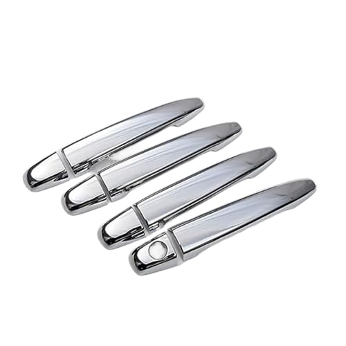 Pexorin For Toyota, Alphard Vellfire 2008-2015, glänzend schwarz, Kohlefaser, Chrom, Autotürgriffabdeckung, Styling-Zubehör, Aufkleber Autotürgriffabdeckung(BLACK Silver No Button) von Pexorin