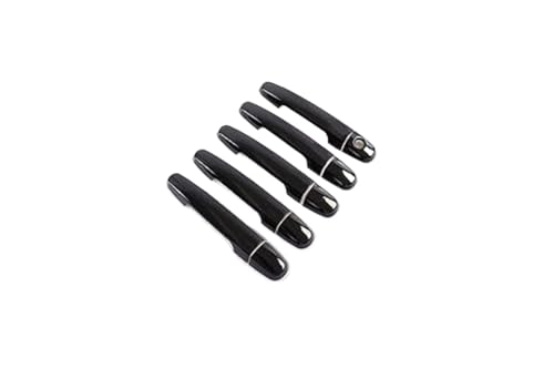 Pexorin For Toyota, for RAV4, RAV 4 2006 2007 2008 2009 2010 2011 2012 2013 Hochglanzschwarz Chrom Autotürgriffabdeckungen Styling-Zubehör Autotürgriffabdeckung(BLACK Black 0 Button) von Pexorin