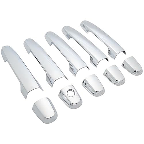 Pexorin For Toyota, for RAV4, RAV 4 2006 2007 2008 2009 2010 2011 2012 2013 Hochglanzschwarz Chrom Autotürgriffabdeckungen Styling-Zubehör Autotürgriffabdeckung(BLACK Silver 0 Button) von Pexorin
