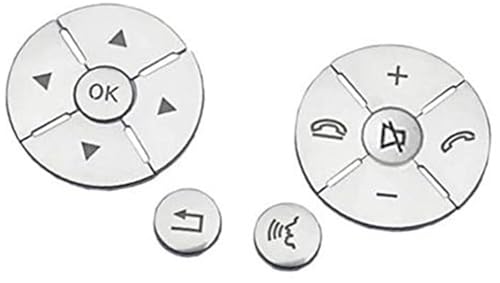Pexorin Knopfaufkleber, Auto-Lenkradknopf-Schalterverkleidung, dekorativer Aufkleber, for Mercedes, for Benz, for C-Klasse W204 2008 2009 2010(Silver) von Pexorin