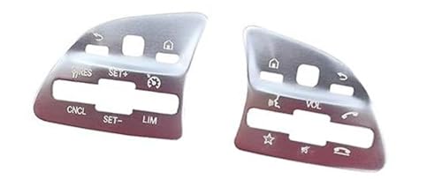 Pexorin Knopfaufkleber, for Benz, for A W177 2019 2020, Auto-Innenknopfaufkleber, Lenkradknopf-Dekorationsaufkleber, Reparaturaufkleber, LHD(Silver) von Pexorin