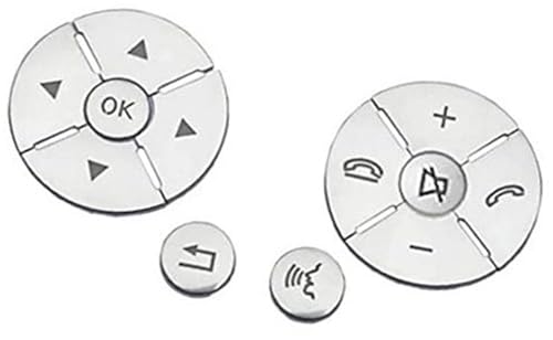 Pexorin Knopfaufkleber, for Mercedes, for Benz, for S-Klasse W221 2008 2009 2010 2011 2012, Auto-Lenkrad-Knopfschalter, dekorative Aufkleber(Silver) von Pexorin