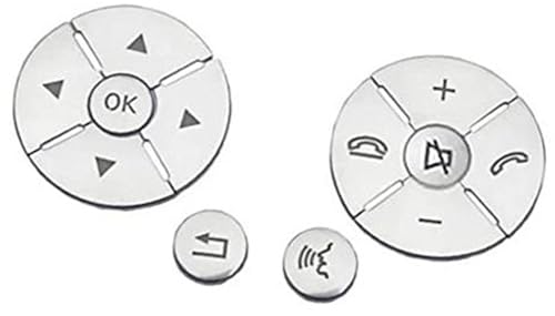 Pexorin Knopfaufkleber Auto-Lenkrad-Knopfschalter-Verkleidungsabdeckung, for Mercedes, for Benz, for E-Klasse W212 2010 2011 2012 vor dem Facelift(Silver) von Pexorin