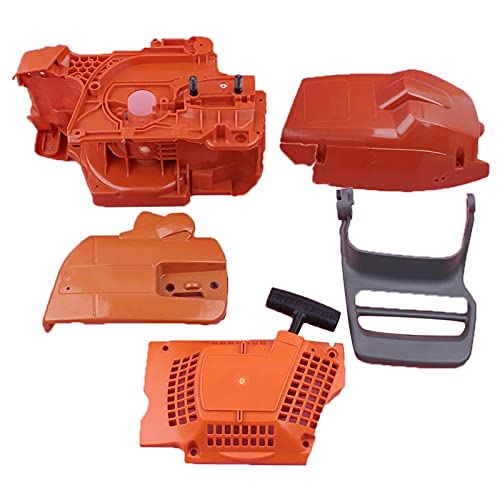 Pexorin Kurbelgehäuse Kettenrad Bremse Abdeckung Rücklaufstarter Kit Kettensäge Teile, for Husqvarna, 350 345 340 537172001 537172003 Kettensägen-Rückstoß-Seilzugstarter von Pexorin