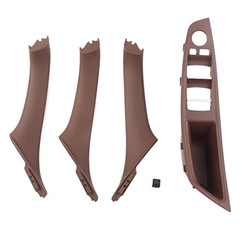 Pexorin RHD 6Colors Autoinnenraum Fensterschalter Armlehnenverkleidung Türgriffabdeckung Rechtsantrieb, for, F10 F11 5er 520i 530i 535i 2006-2010 Autotürgriffabdeckung(BLACK Red-brown) von Pexorin