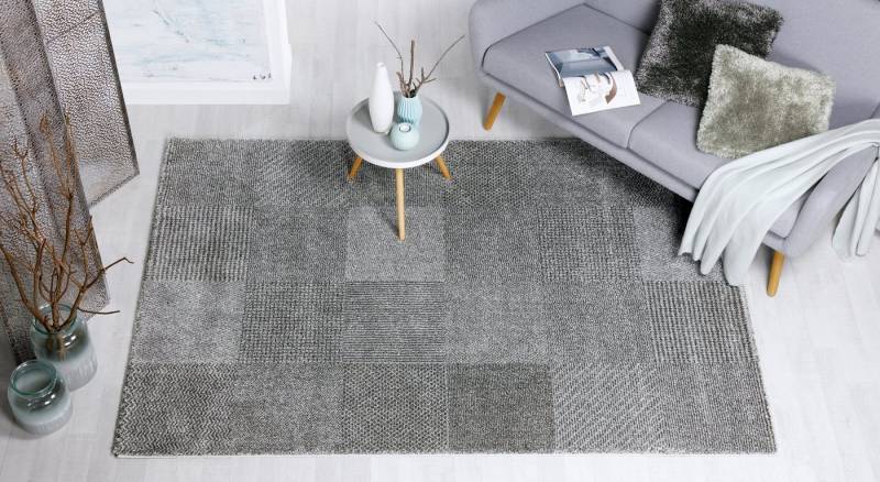 Peyer Syntex Designteppich 1 Brücke Fenja Block Fb.anthrazit 80/150 cm*, rechteckig von Peyer Syntex
