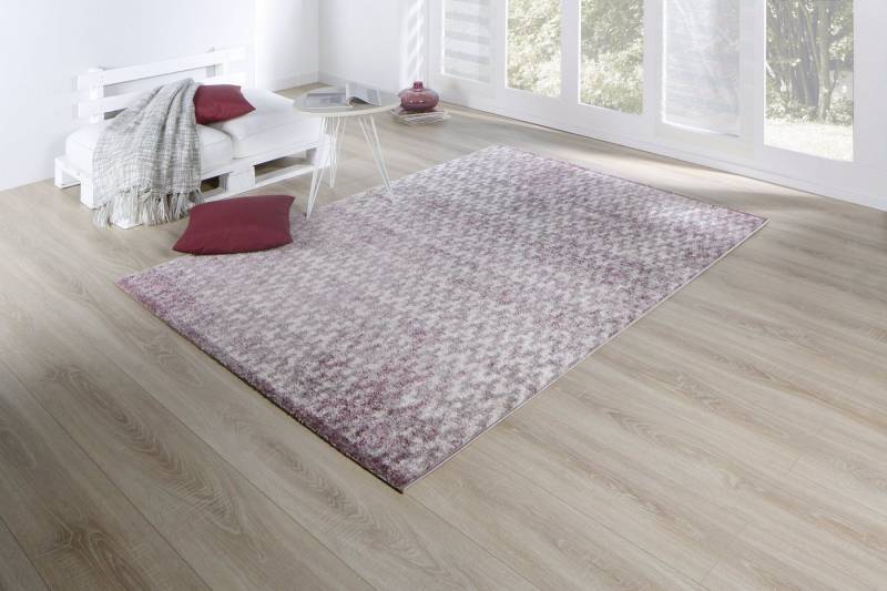Peyer Syntex Designteppich Brücke Leonie Hahnentrittmuster Fb.rose 80/150 cm*, rechteckig von Peyer Syntex