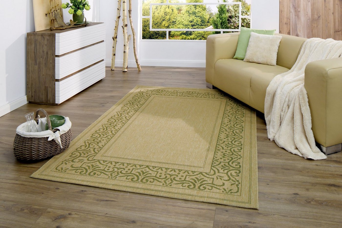 Peyer Syntex Designteppich Teppich Clara 62441 Bordüre Fb.337212-grün 160/230 cm*, rechteckig Peyer Syntex Designteppich Teppich Clara 62441 Bordüre Fb.337212-grün 160/230 cm*, rechteckig von Peyer Syntex
