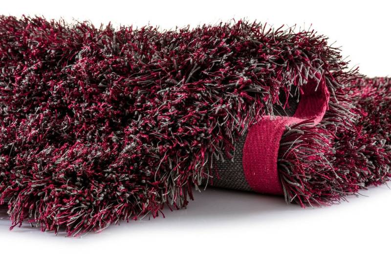 Peyer Syntex Designteppich Teppich Sofia Polyshaggy Fb. grau-rot Gr.120 cm, rund, rund von Peyer Syntex