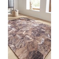 Peyer Syntex Flachgewebe Teppich Tierfelloptik Patchwork Farbe Braun-Beige 60 x 110 cm von Peyer Syntex