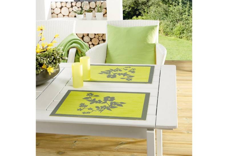 Peyer Syntex Gartentischdecke Tischset Borkum-Uni silber 30 x 45 cm 2er Pack, geschnitten von Peyer Syntex