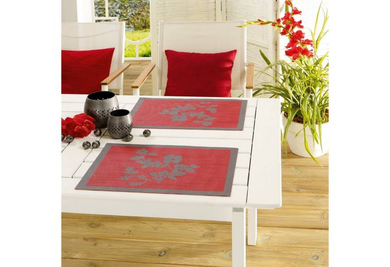 Peyer Syntex Gartentischdecke Tischset Borkum-Uni silber 30 x 45 cm 2er Pack, geschnitten von Peyer Syntex