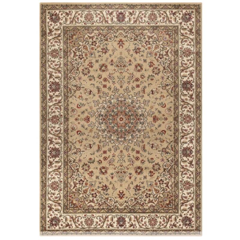 Peyer Syntex Klassischer Kurzflor Teppich Amina Medaillon 27008 Farbe Beige 80 x 150 cm von Peyer Syntex