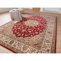 Klassischer Kurzflor Teppich Amina Medaillon 27008 Farbe Rot 240 x 320 cm von Peyer Syntex