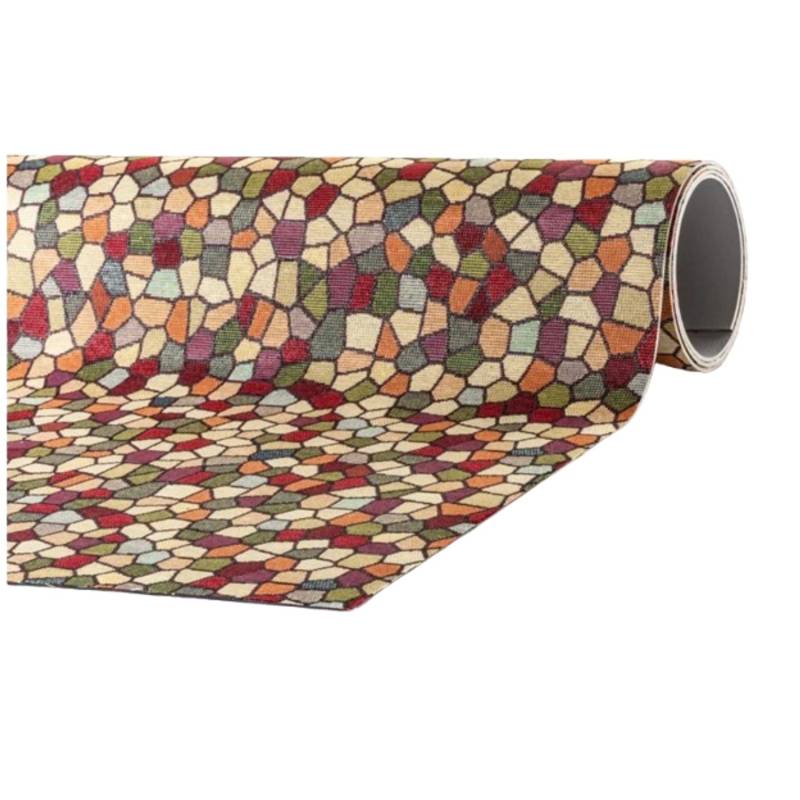 Peyer Syntex Mira Jacquard Teppich Mosaik Multicolor 80 x 150 cm von Peyer Syntex