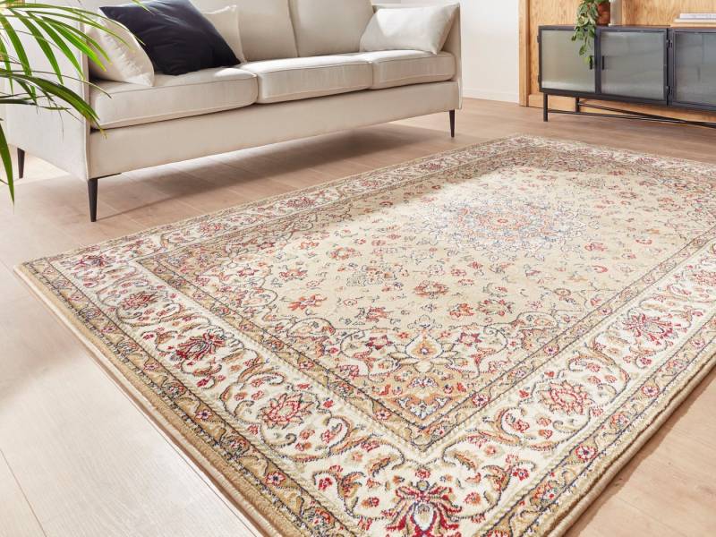 Peyer Syntex Teppich Teppich classic Design, beige, Rechteckig, Höhe: 10 mm, floral Medaillon von Peyer Syntex