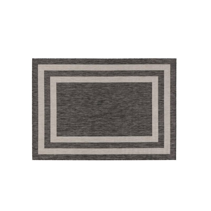 Peyer Syntex Teppich Terrace Bordüre Pflegeleicht Farbe Anthrazit 80 x 150 cm von Peyer Syntex