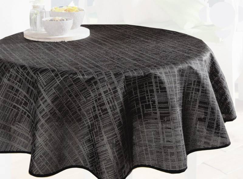 Peyer Syntex Tischdecke WEICHSCHAUM Rund 130 Schwarz Gartentischdecke Borkum Tischdecke, wasserabweisend von Peyer Syntex