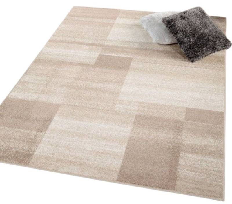 Peyer Syntex Teppich Teppich modern Design, beige, Rechteckig, Höhe: 8 mm, Karo Design rechteckig von Peyer Syntex
