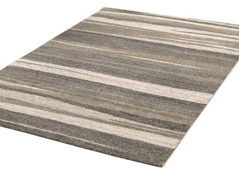 Peyer Syntex Teppich Teppich modern Design, dunkel-beige, Rechteckig, Höhe: 8 mm, gestreift Wohnzimmer Esszimmer Flur pflegeleicht Kinderzimmer von Peyer Syntex