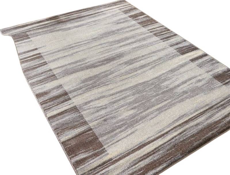 Peyer Syntex Teppich Teppich modern Design, grau, Rechteckig, Höhe: 8 mm, mit Bordüre gestreift von Peyer Syntex
