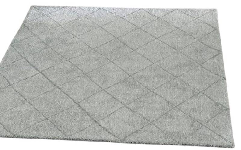 Peyer Syntex Teppich Teppich modern Design, silberfarben, Rechteckig, Höhe: 10 mm, kariert modern gewebt Rauten Design pflegeleicht von Peyer Syntex