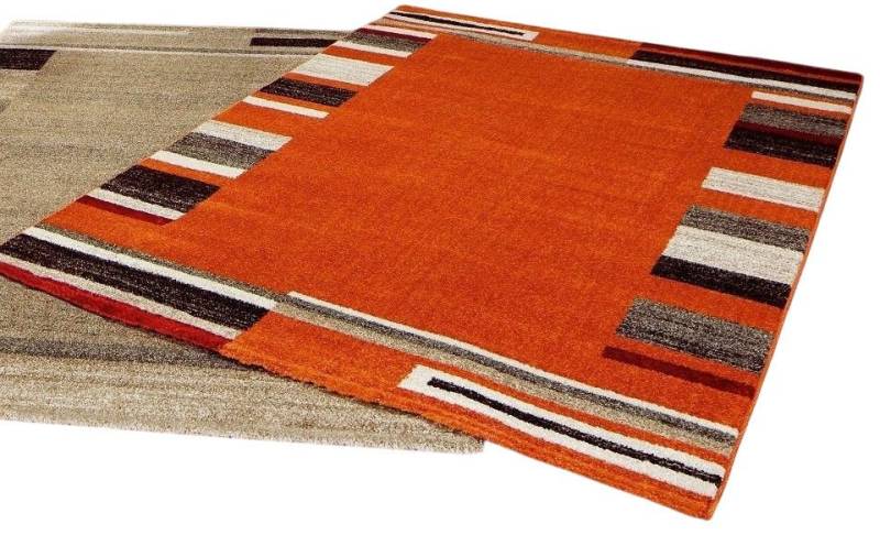 Peyer Syntex Teppich Teppich modern Design, terra, Rechteckig, Höhe: 8 mm, Wohnzimmer, Esszimmer, Schlafzimmer, pflegeleicht, Bordüre von Peyer Syntex