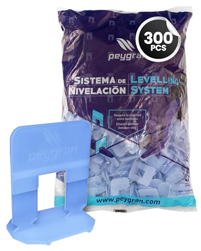 Peygran® Fliesen-Nivelliersystem, 0,5 mm, 300 Clips, Lippagefreie Fliesen und Steininstallation für Pro und Heimwerker, Präzises und Zuverlässiges von Peygran