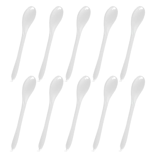 10x Mehrwegbesteck Eierlöffel, Frühstückslöffel,Kaffeelöffel, Dessertlöffel, Ideal für den Frühstückstisch(Weiß-Verpackt) von Peysaitr