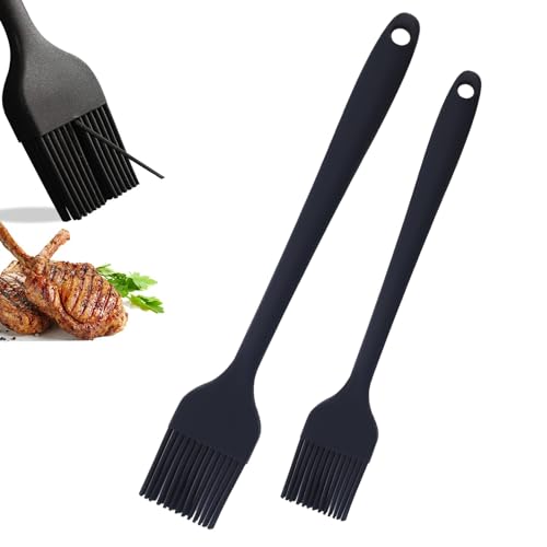 2 Stück Lebensmittelqualität Backpinsel Silikon, Küche Pastry Brush, 26+21cm Hitzebeständiger Silikonpinsel Küchenpinsel kochpinsel, BBQ Pinsel für Holzkohle Grill, Gas Grill, Electric Grill von Peysaitr