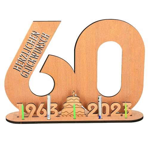 Gästebuch 60 Geburtstag Holzschild, Geldgeschenke Geburtstag, 60 Geburtstag Jubiläum, 60 Jahre Holz Geschenke und Gästebuch für Geburtstag Jubiläum, Geschenke zum 60 Geburtstag Geburtstagsdeko von Peysaitr