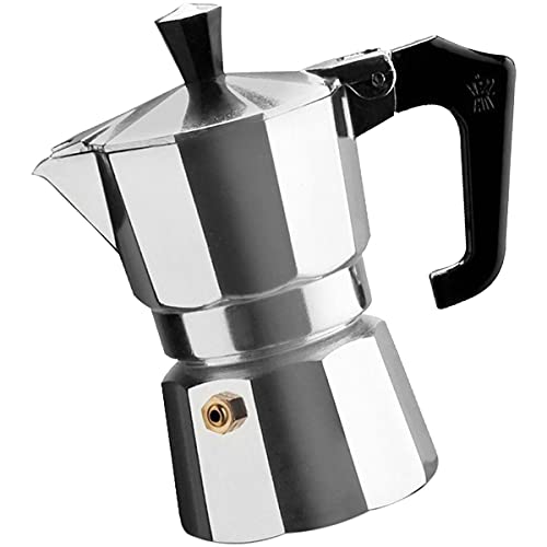 Bits Kaffeemaschine von Mokka espresso Made in Italy Moka Topf- 1,2,3,6,9,14Cup - Silver, 1 Cup von Pezzetti