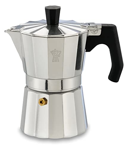 Pezzetti, Luxexpress Kaffeemaschine mit 3 Tassen aus Aluminium, ergonomischer, hitzebeständiger Griff, für Gas, Elektrische und Glaskeramik von Pezzetti