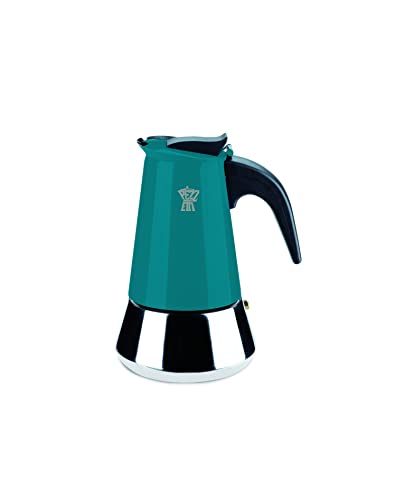 Pezzetti, Steelexpress Kaffeemaschine mit 6 Tassen aus Edelstahl, ergonomischer, hitzebeständiger Griff, geeignet für alle Kochflächen, geeignet für Induktionsplatten, Ottanium von Pezzetti