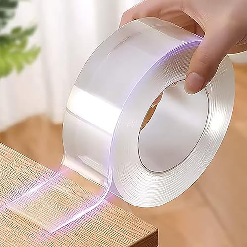 PfX Extrem Starkes Premium Nano Tape [5m] - Neue 2025 Version - Wiederverwendbares Transparentes Nano Klebeband - ACHTUNG EXTREM STARK - von PfX