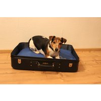 Mein Kofferkörbchen Vito Hundebett Hundekörbchen Kofferbett Koffer Katzenbett von PfaennlesWerkstatt