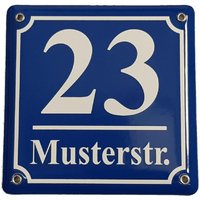 Hausnummernschild - Format 150 X 150mm Hausnummer Emaille Keramik Wetterfest Türschild. J.pfaffenzeller von PfaffenzellerEmaille