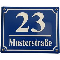 Hausnummernschild - Format 200 X 160mm Hausnummer Emaille Keramik Wetterfest Türschild. Mit Wunschtext J.pfaffenzeller von PfaffenzellerEmaille