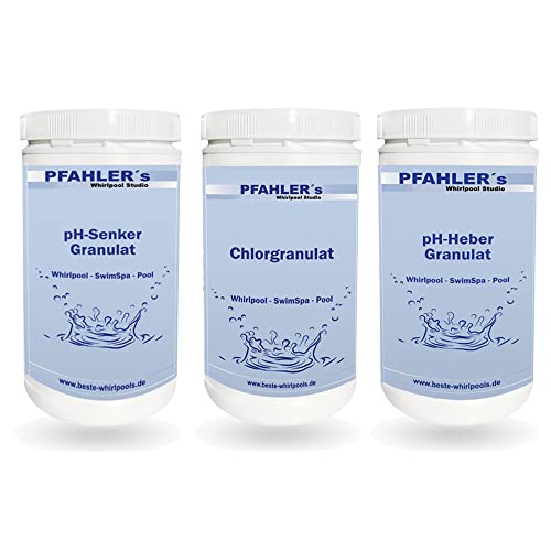 pH Senker und Heber + Chlorgranulat Sparset Whirlpool Wasserpflege. pH Minus pH Plus Chlor Whirlpool Spa Pool von Pfahler´s Whirlpoolstudio