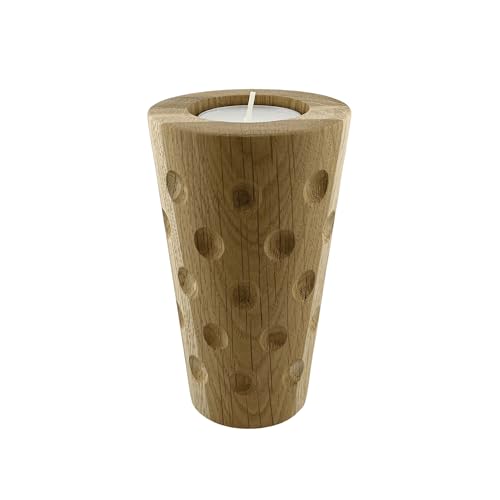 0,25 L Dubbeglas Eichenholz Teelichthalter (12,5 cm) - Pfalz Geschenkideen aus Holz von Pfalz Schorle Edition