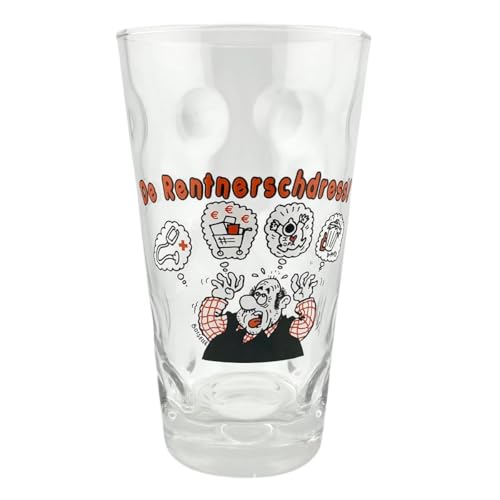 De Rentnerschdress! Dubbeglas 0,5 L - Pfälzisch - Rentner, Rentnerstress, Schorleglas für den Ruhestand von Pfalz Schorle Edition