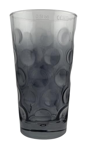 Farbiges Dubbeglas 0,5 L (3/4 Farbverlauf) Bunte Dubbegläser aus der Pfalz für Weinschorle, Schorleglas, Weinglas (Grau) von Pfalz Schorle Edition
