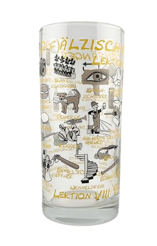 Pfälzisch für Anfänger Schoppenglas 0,5 L (Lektion VII - VIII) - Weinstange für Pfälzer Schorle von Pfalz Schorle Edition