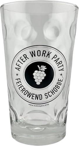 After Work Party - Feierowend Schobbe Dubbeglas 0,5 L, Pfalz Schorleglas von Pfalz Schorle Edition