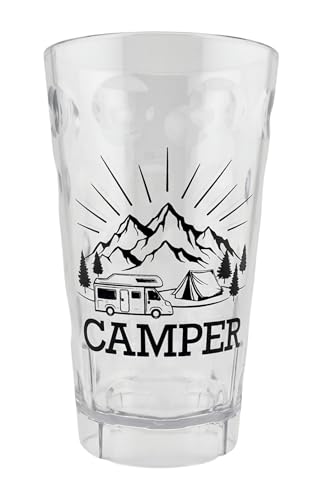 Camper Dubbebecher 0,5 Liter (Transparent) - Plastikbecher, Trinkbecher ideal für Camping - Pfalz Dubbeglas aus Plastik - Mehrweg Becher aus Kunststoff für den Wohnwagen oder Wohnmobil von Pfalz Schorle Edition