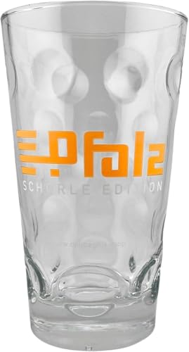 Pfalz Schorle Edition Dubbeglas 0,5 L (Aufdruck Neon Orange) - Schorleglas für eine echte Pfälzer Schorle von Pfalz Schorle Edition