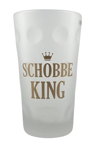 Schobbe King 0,5 L Dubbeglas (Satiniert) - Pfalz Weinglas und Schoppenglas für einen Pfälzer Schorle König von Pfalz Schorle Edition